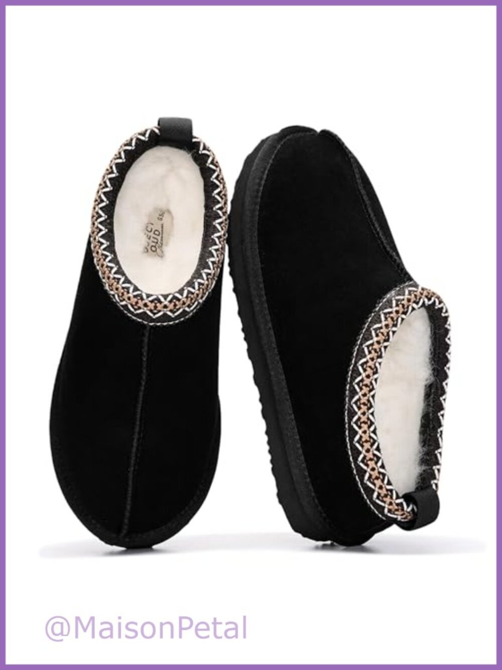 Genuine Leather Shearling Lined Slippers Memory Foam Slip On House Shoes